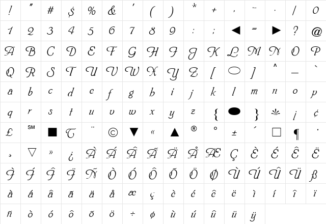 Cg Medium  glyph index