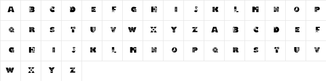 KR Super 70's Regular  glyph index