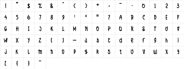 Chives Regular  glyph index