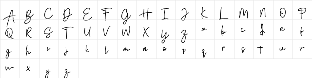 Bratarini FREE Regular  glyph index