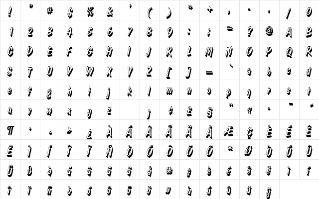DomCasualDRegItaSh1 Regular  glyph index