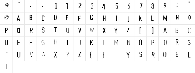 Fin Regular  glyph index