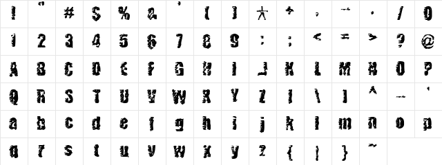Balblono Needle Regular  glyph index