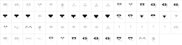 Jugendstil Flowers Free Regular  glyph index