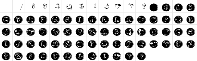 CircusKlein Regular  glyph index