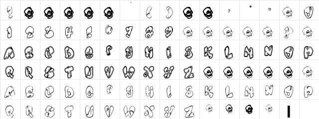 Chankenstein Regular  glyph index