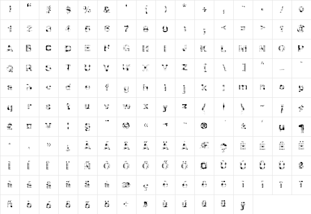 F2FScreenScream LT Std Regular  glyph index