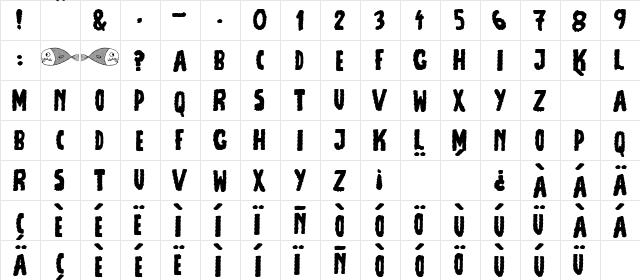 JMH Escamas Fill Regular  glyph index