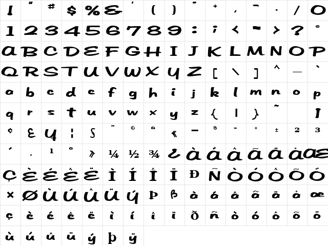 CityScapeNorm48 Bold  glyph index