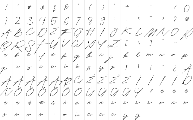 Ramsella Regular  glyph index