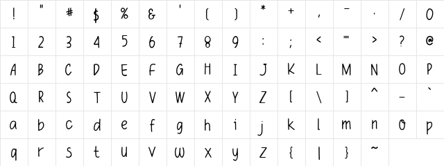 Funiko Regular  glyph index