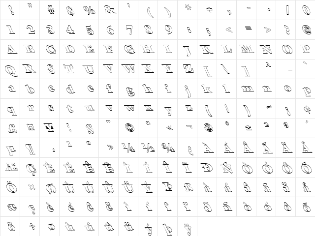 FZ ROMAN 26 HOLLOW LEFTY Normal  glyph index