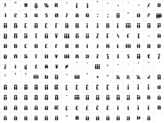 Quantum of Malice Laser Regular  glyph index