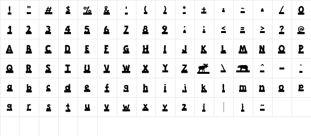 LD Moose Lodge Regular  glyph index