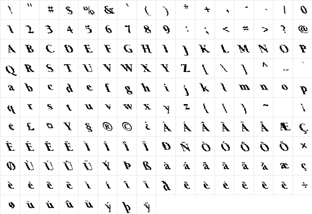FZ ROMAN 24 WAVEY LEFTY Normal  glyph index