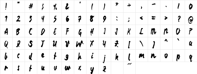 Reporter 00 Regular  glyph index