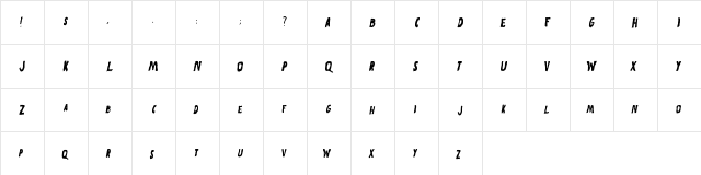 Mars Attacks Regular  glyph index