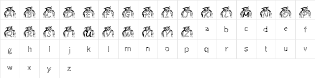 KG OWL2 Regular  glyph index