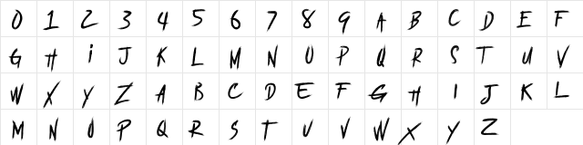 BRUTALItY YOURS  DEMO Regular  glyph index