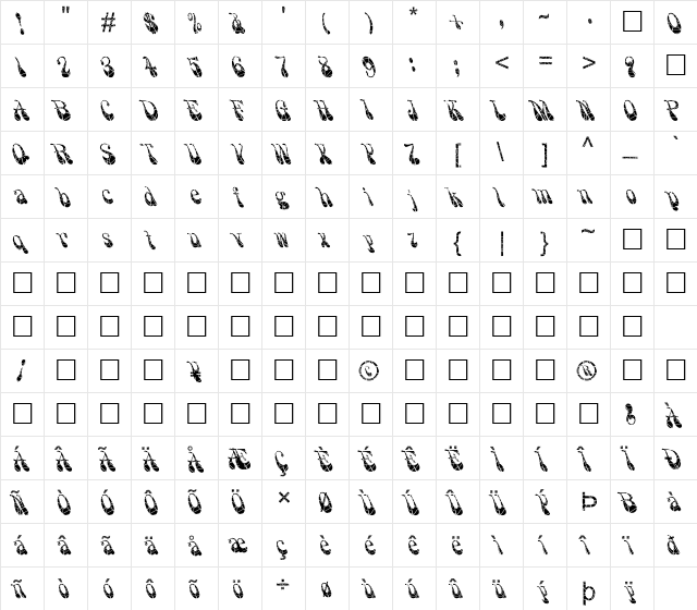 FZ JAZZY 17 CRACKED Normal  glyph index