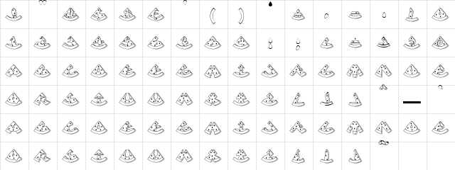 PC Watermelon Regular  glyph index