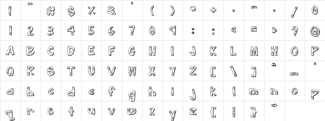 DJ Speckle Regular  glyph index
