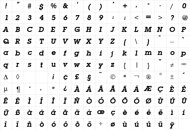 Lubbers BoldItalic  glyph index