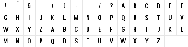 Rusted Orlando Sans Demo Regular  glyph index