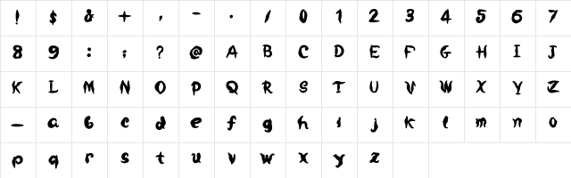 Made Of Clay Regular  glyph index