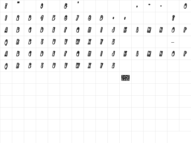 LopplerDisplay Bold Italic  glyph index