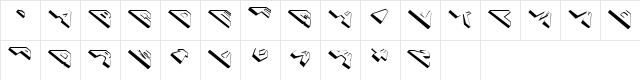 CosmosCaps Regular  glyph index