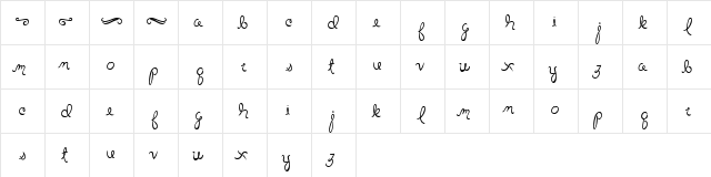 Little Bliss Bold Bold  glyph index