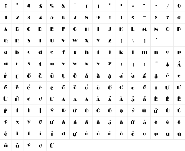 VI Bong Nuoc Normal  glyph index