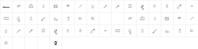 Kawaii Medical Regular  glyph index