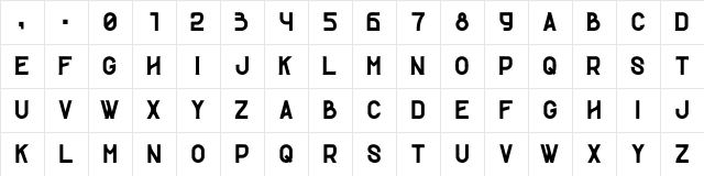 Strong Regular  glyph index