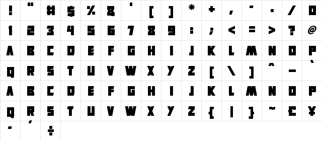 Virtual Realm Regular  glyph index