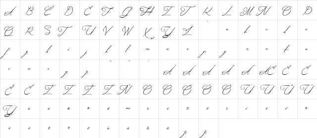 Mysterious Elegance Regular  glyph index