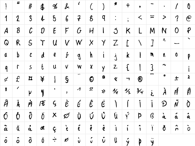 QEJG Regula  glyph index