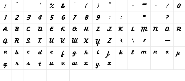 Khedive Normal  glyph index