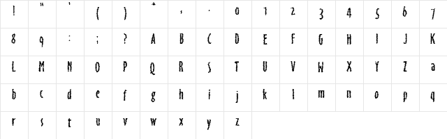 CHISSELED Regular  glyph index
