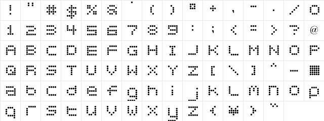 Circle30 Regular  glyph index