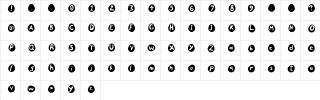 Eggs Regular  glyph index