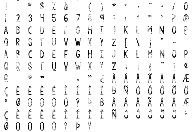 KG By the Grace of God Regular  glyph index