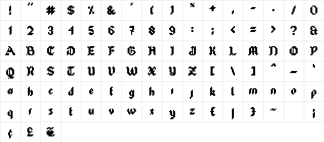 TubeOfCorn Medium  glyph index