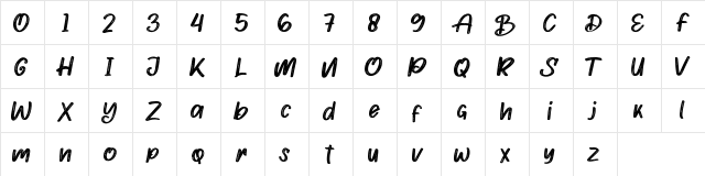 Dekker clark Regular  glyph index