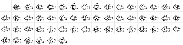 pf_gfish1 Regular  glyph index