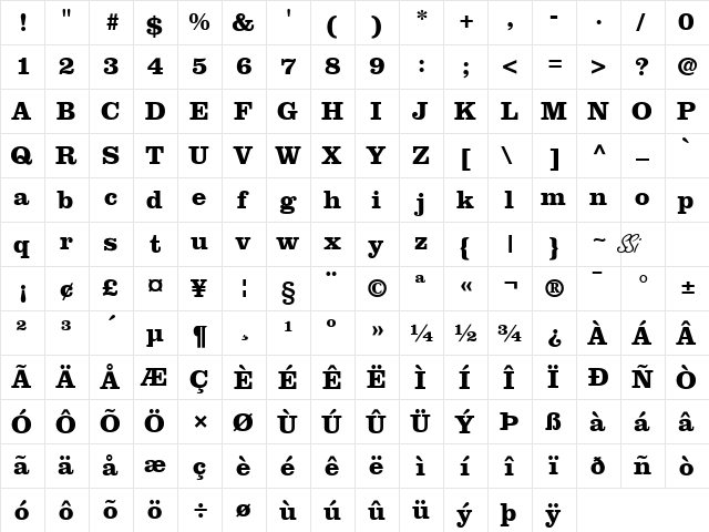 Introit SSi Bold  glyph index