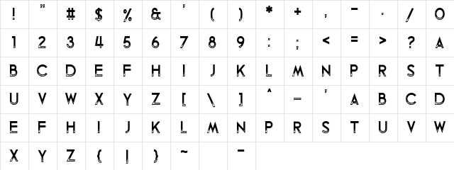 Fandomonium Regular  glyph index