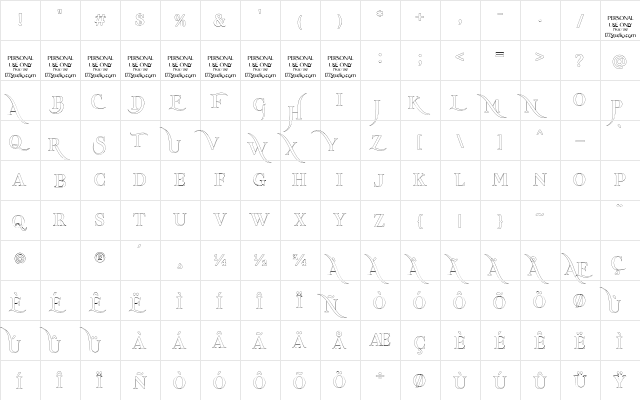 Tornado Bold  glyph index