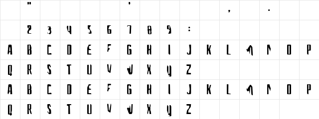 Juke Box Regular  glyph index